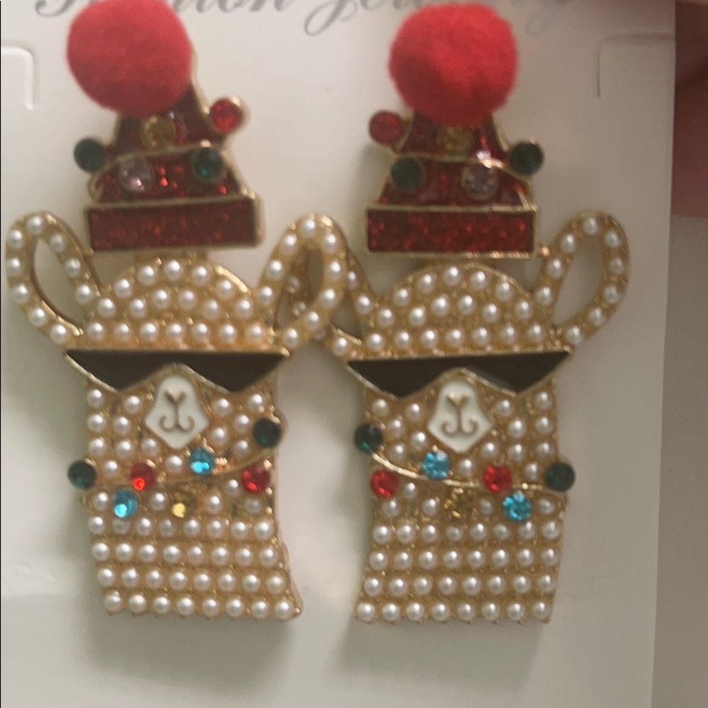Bauble Bar Christmas Llama earrings